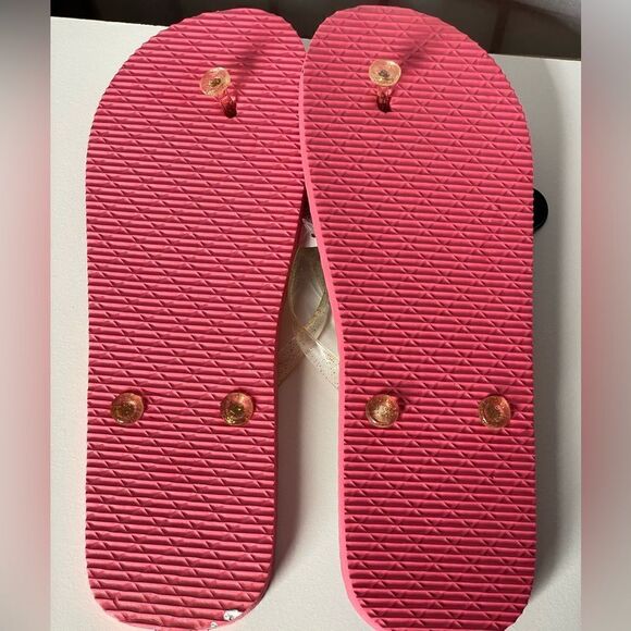 Juncture Women’s (Brand New) Multicolored Flip Flops w/Clear/Gold Straps - Picture 6 of 6